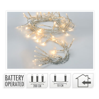 Φωτάκια Μπαταρίας 20Led με Καλώδιο Διάφανο 2Μ – Θερμό