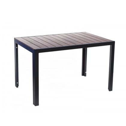 Rafel Black Τραπέζι Αλουμινίου με Polywood 120×80εκ