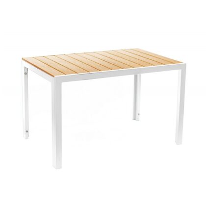Rafel White Τραπέζι Αλουμινίου με Polywood 120×80εκ