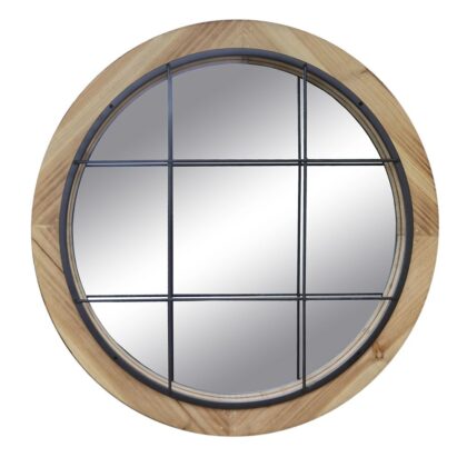 Καθρέφτης Ξύλινος & Μεταλλικός Στρόγγυλος 60x3x60εκ