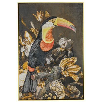 Πίνακας Ελαιογραφία με Πουλί Τούκαν σε Καμβά 82Χ122εκ
