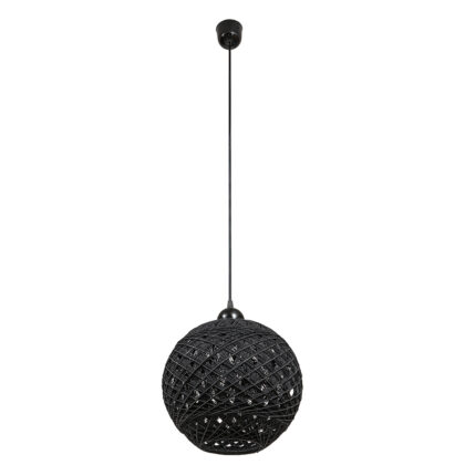 ΦΩ Φωτιστικό Οροφής Μπάλα με Σχοινί Μαύρο Φ40εκ