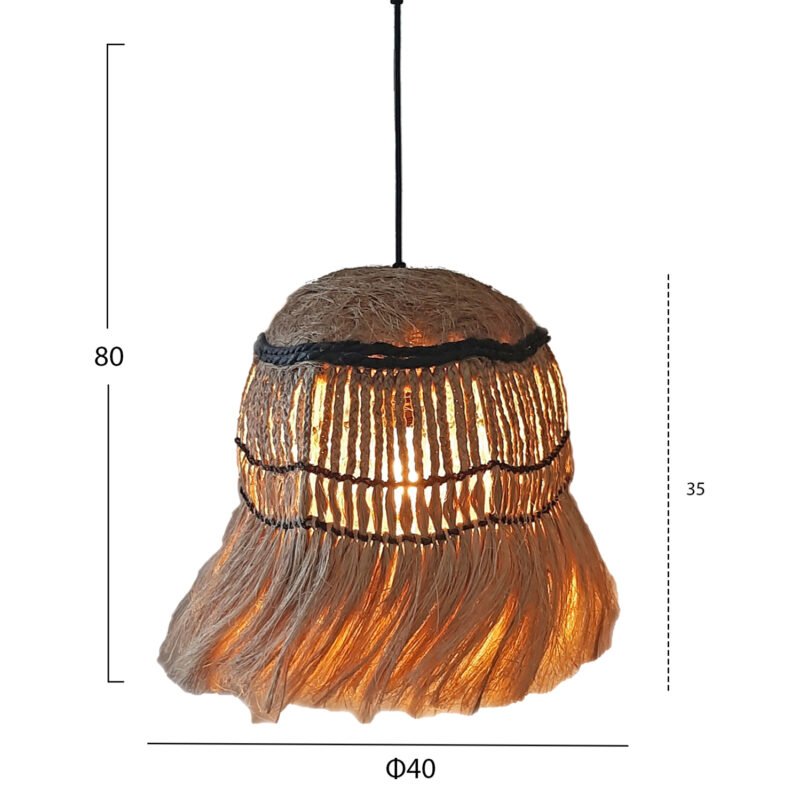 ΦΩ Φωτιστικό Οροφής Αμπάκα Φυσικό με Κρόσια Φ40×35-80Yεκ