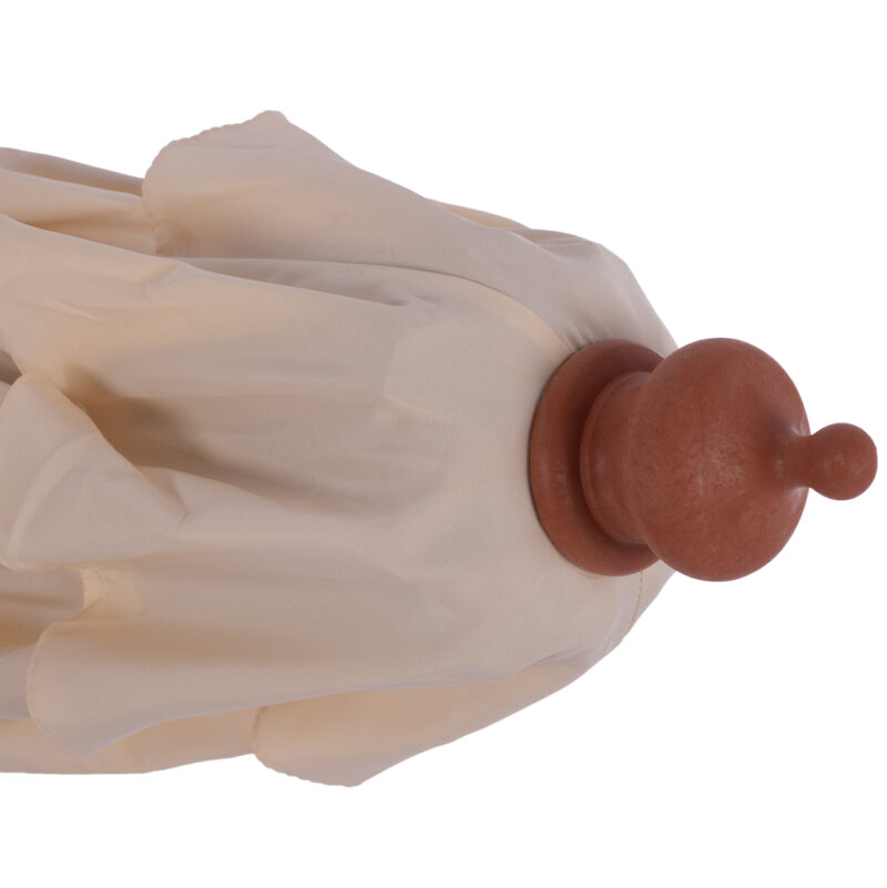 Ομπρέλα Μακραμέ Κρόσι Μπεζ με Ξύλινο Σκελετό Φ225×250εκ